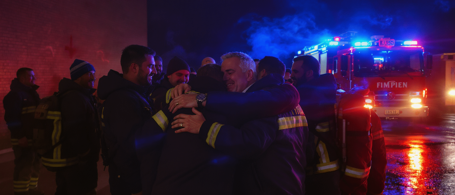 &laquo; &Agrave; la caserne, on retient nos &eacute;motions, mais l&agrave;, tout a chang&eacute; &raquo; : le pot de d&eacute;part &eacute;mouvant d&rsquo;Olivier, pompier professionnel, c&eacute;l&eacute;br&eacute; sous les gyrophares